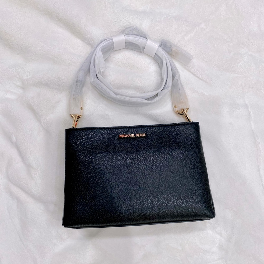 Michael Kors Trisha Leather Medium Triple Compartment Crossbody